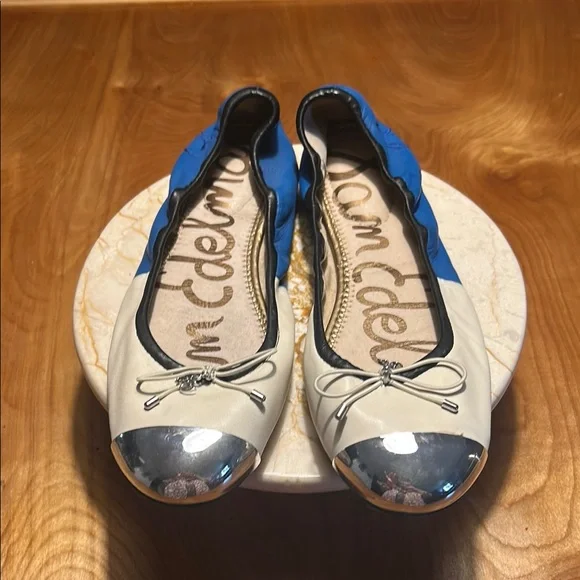 Sam Edelman Blue and White Ballet Flats - Picture 2 of 4